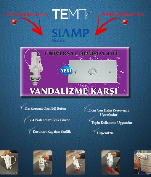 Gömme Rezervuar Üniversal Değişim Kiti